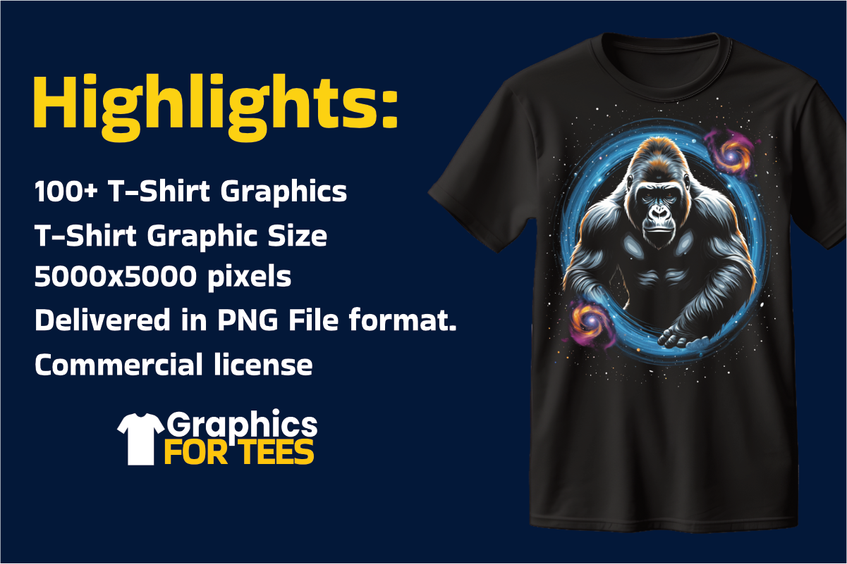 100+ Gorilla T-Shirt Graphics Bundle- GraphicsForTee