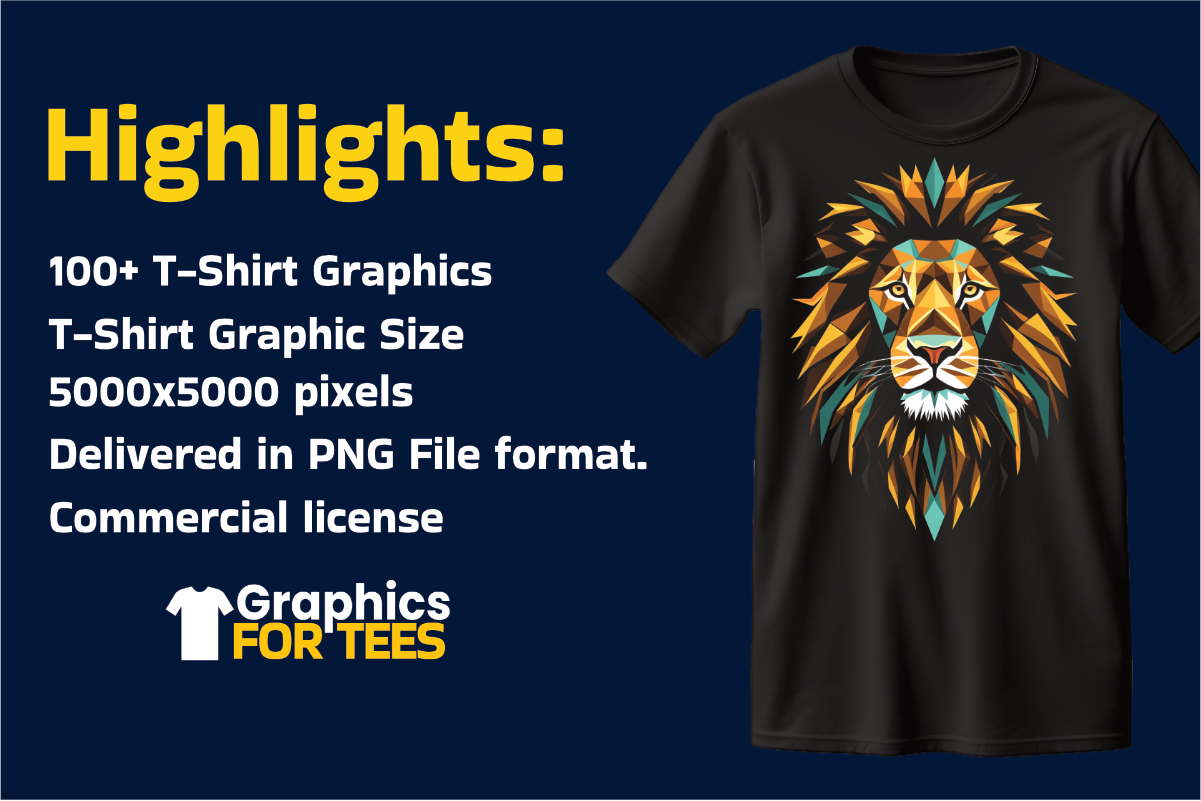 100+ Lion T-Shirt Graphics Bundle- GraphicsForTee