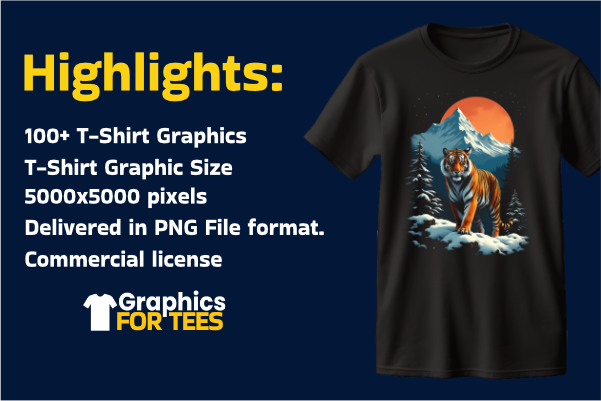 100+ Tiger T-Shirt Graphics Bundle- GraphicsForTee