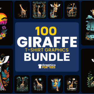 100 Giraffe T-Shirt Graphic Bundle Product Label