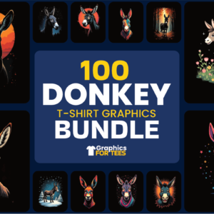 100 Donkey T-Shirt Graphic Bundle Product Label