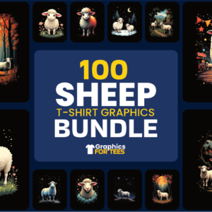 100 Sheep T-Shirt Graphic Bundle Product Label