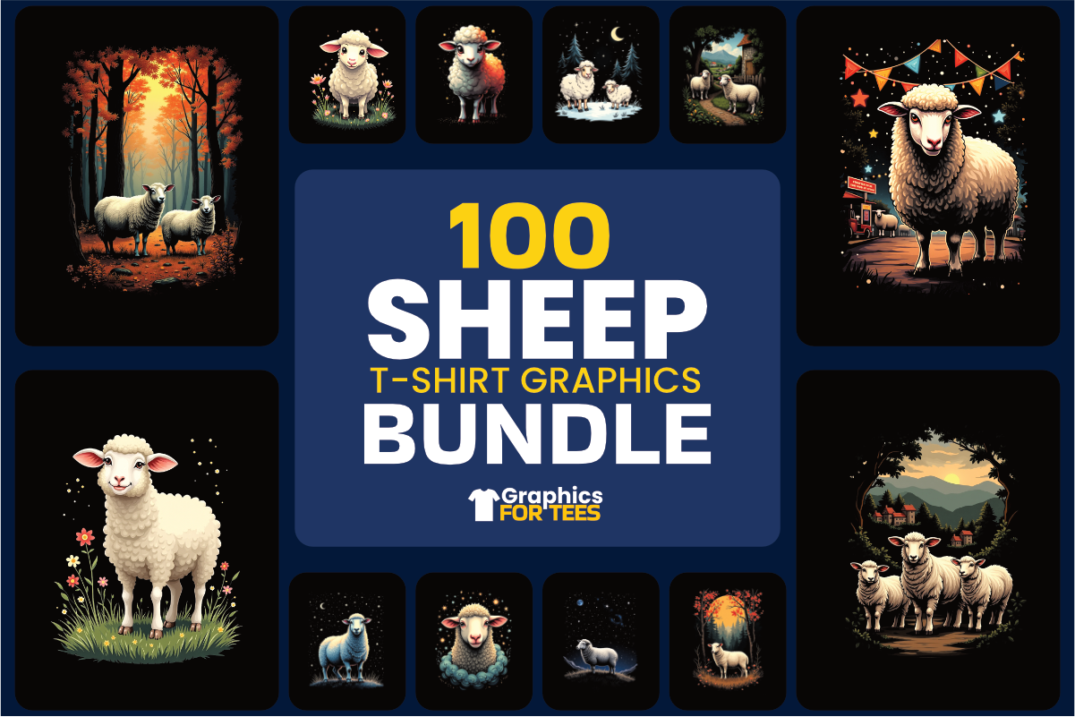 100+ Sheep T-Shirt Graphics Bundle- GraphicsForTee