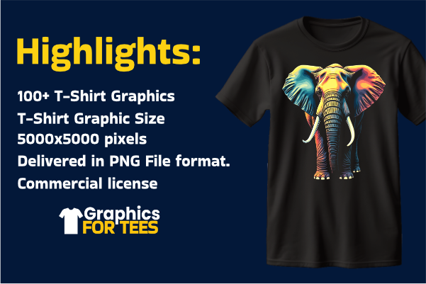 100+ Elephant T-Shirt Graphics Bundle- GraphicsForTees