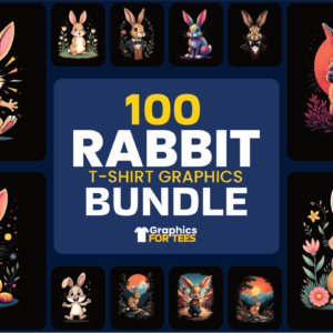 100 Rabbit T-Shirt Graphic Bundle Product Label