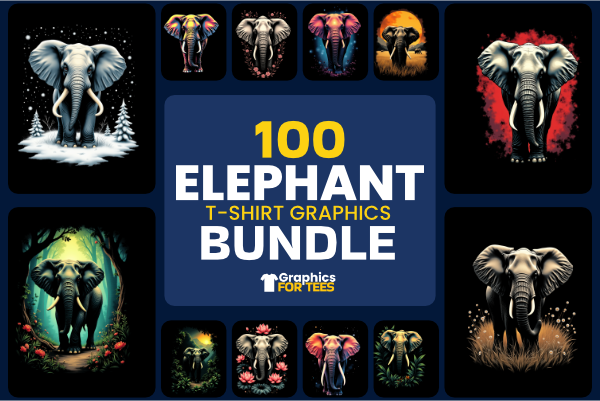 100+ Elephant T-Shirt Graphics Bundle- GraphicsForTees